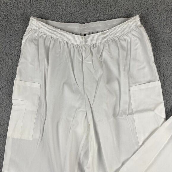 Strictly Scrubs Unisex Large White Classic Top and Pants Scrub Set - Picture 10 of 16